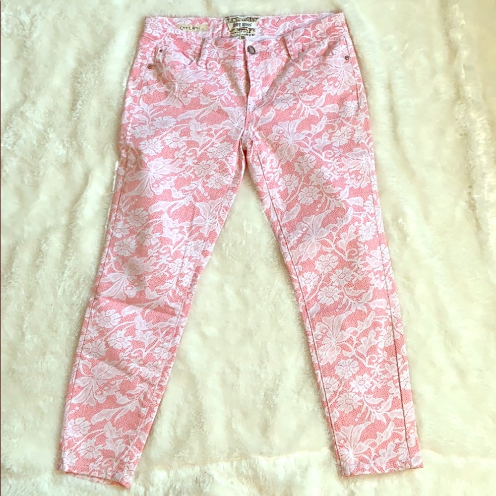 3/$15 Lace print Ankle Crop Skinny Pants sz 11